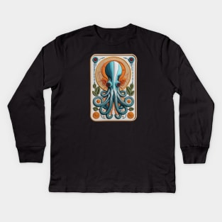 Mesmerized Octopi Embroidered Patch Kids Long Sleeve T-Shirt